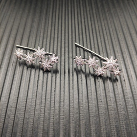 David Yurman Silver Starburst Climber Earrings