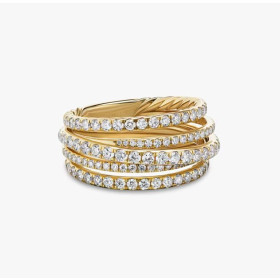 David Yurman Gold Pav&Atilde;&copy; Diamond Interlocking Ring