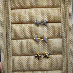 David Yurman Silver X Pav&Atilde;&copy; Diamond Stud Earrings