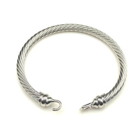 David Yurman 5mm Sterling Silver Hook-End Cable Cuff Bracelet