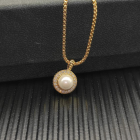 David Yurman 11mm Gold Round Pearl Pendant Necklace