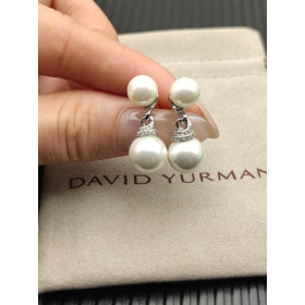David Yurman 8mm and 10mm Double Pearl Drop Earrings