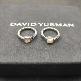 David Yurman 6mm Wide Square White Diamond Ring