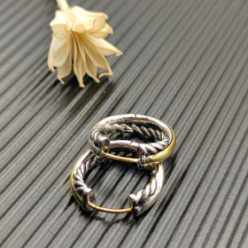 David Yurman 22x6.6mm Cable Single Strand Hoop Earrings