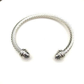 David Yurman 5mm Half-Pav&Atilde;&copy; Cable Cuff Bracelet Black Diamonds