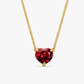 David Yurman 8mm Ruby Heart Diamond Pendant Necklace