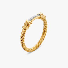 David Yurman Gold-Tone Cable Wrapped Edge Ring