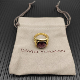 David Yurman Gold 14mm Square Purple Pav&Atilde;&copy; Diamond Ring