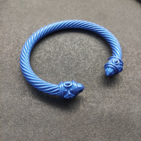David Yurman 7mm Deep Blue Colorful Enamel Cuff Bracelet, Fits Wrist Size 16cm - 20cm