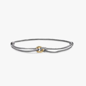 David Yurman Grey Double Ring Nylon Cord Bracelet