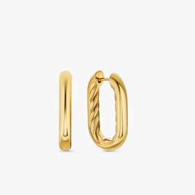 David Yurman Gold 24.3&Atilde;15.9mm Smooth Hoop Earrings