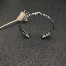 David Yurman 7mm Triple-Strand Cable Crossover X Bracelet with Diamonds