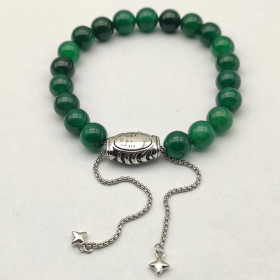 David Yurman 8mm Stretch Green Agate Bracelet