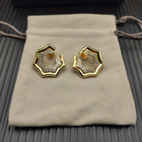 David Yurman Gold 27&Atilde;8.5mm Serrated Stacked Earrings