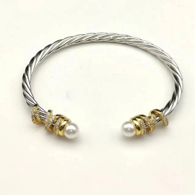 David Yurman 4mm Pearl Cable Cuff Bracelet