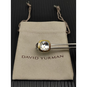 David Yurman Gold and Silver 14mm Square White Diamond Ring