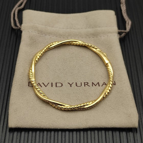 David Yurman 4.4mm Gold Small Infinity Interwoven Bangle Bracelet