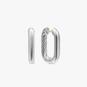 David Yurman Sterling Silver 24.3&Atilde;15.9mm Smooth Hoop Earrings