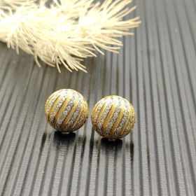 David Yurman Gold 14mm Pav&Atilde;&copy; Twisted Spiral Stud Earrings