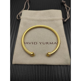 David Yurman 4mm Gold Yellow Diamond Bangle Bracelet