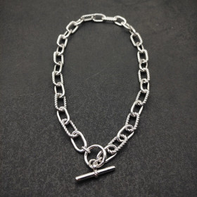 David Yurman 11mm Silver Twisted Cable Necklace, 48cm
