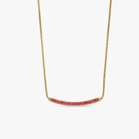 David Yurman 1.7mm Pav&Atilde;&copy; Bar Red Diamond Necklace