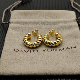David Yurman 20.5x20mm Gold Cable Spiral Hoop Earrings