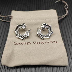David Yurman Sterling Silver 27&Atilde;8.5mm Serrated Stacked Earrings
