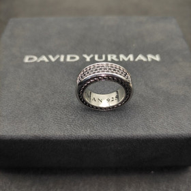 David Yurman 8.5mm Twisted Cable Full Pav&Atilde;&copy; Black Diamond Ring