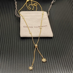 David Yurman Gold Starburst Cluster Necklace Chain 1.5mm