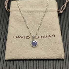 David Yurman Sterling Silver 17.8mm Round Pav&Atilde;&copy; Lapis Lazuli Necklace