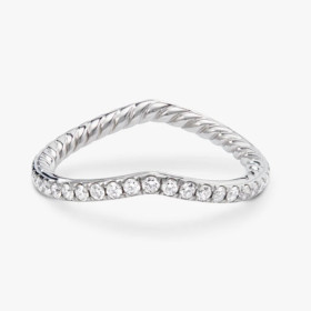 David Yurman Silver Heart Pav&Atilde;&copy; Diamond Ring