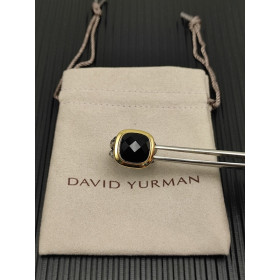David Yurman Gold and Silver 14mm Square Black Diamond Ring