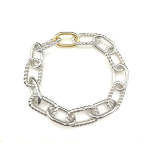 David Yurman Madison Chain Gold and Silver Bracelet
