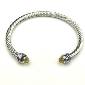 David Yurman 5mm Cable Rotating Pav&Atilde;&copy; Yellow Diamond Bracelet