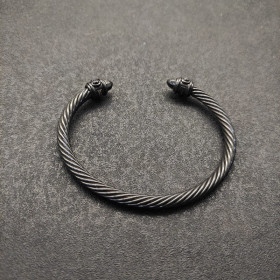 David Yurman 5mm Black Colorful Enamel Cuff Bracelet, Fits Wrist Size 16cm - 20cm