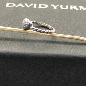 David Yurman Cable Collectibles Heart Stack Ring Sterling Silver with Pav&Atilde;&copy; Diamonds 6.2mm