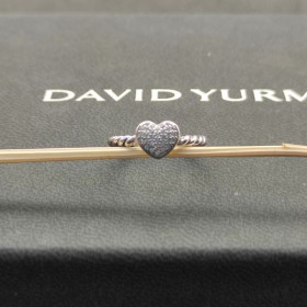 David Yurman Cable Collectibles Heart Stack Ring Sterling Silver with Pav&Atilde;&copy; Diamonds 6.2mm