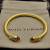 David Yurman 5mm Gold-Tone Cable Cuff Bracelet Champagne Diamonds
