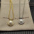 David Yurman 11mm Gold Round Pearl Pendant Necklace