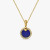 David Yurman 17.8mm Gold Round Lapis Lazuli Diamond Necklace