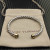 David Yurman 6mm Gold and Silver Black Diamond Cable Cuff Bracelet