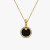 David Yurman 17.8mm Gold Round Black Onyx Diamond Necklace