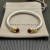 David Yurman 7mm Gold-Tone End Caps Sterling Silver Cable Cuff Bracelet Red Diamonds