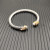 David Yurman 5mm Gold-Tone End Caps Sterling Silver Cable Cuff Bracelet with Pearls
