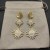 David Yurman Gold Triple Sunflower Earrings, 51mm Length