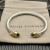 David Yurman 5mm Silver Cable Bracelet with Gold Station and Five-Row Pav&Atilde;&copy; Purple Diamond Accent