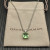 David Yurman Sterling Silver 11mm Four-Prong Green Diamond Necklace