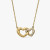 David Yurman Gold-Tone Double Heart Diamond Pendant Necklace