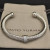 David Yurman 7mm Sterling Silver Cable Cuff Bracelet with Bead End Caps White Diamonds